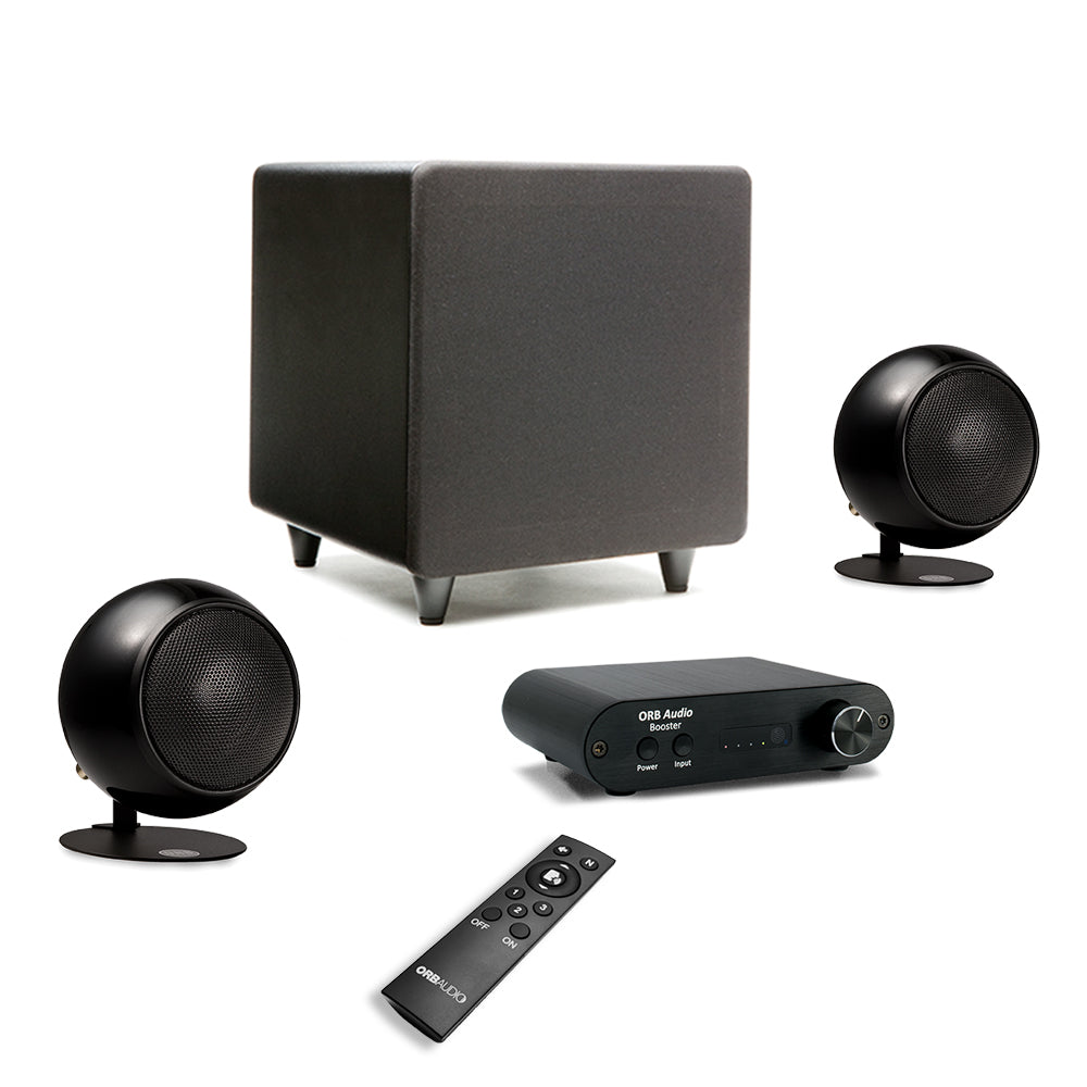 sound boosting box BOOSTER1 Soundbar - Small Size, Big Sound With Dialogue Boost Gloss Black / Wireless Subwoofer Adapter / Definitive Technology Descend DN8 500